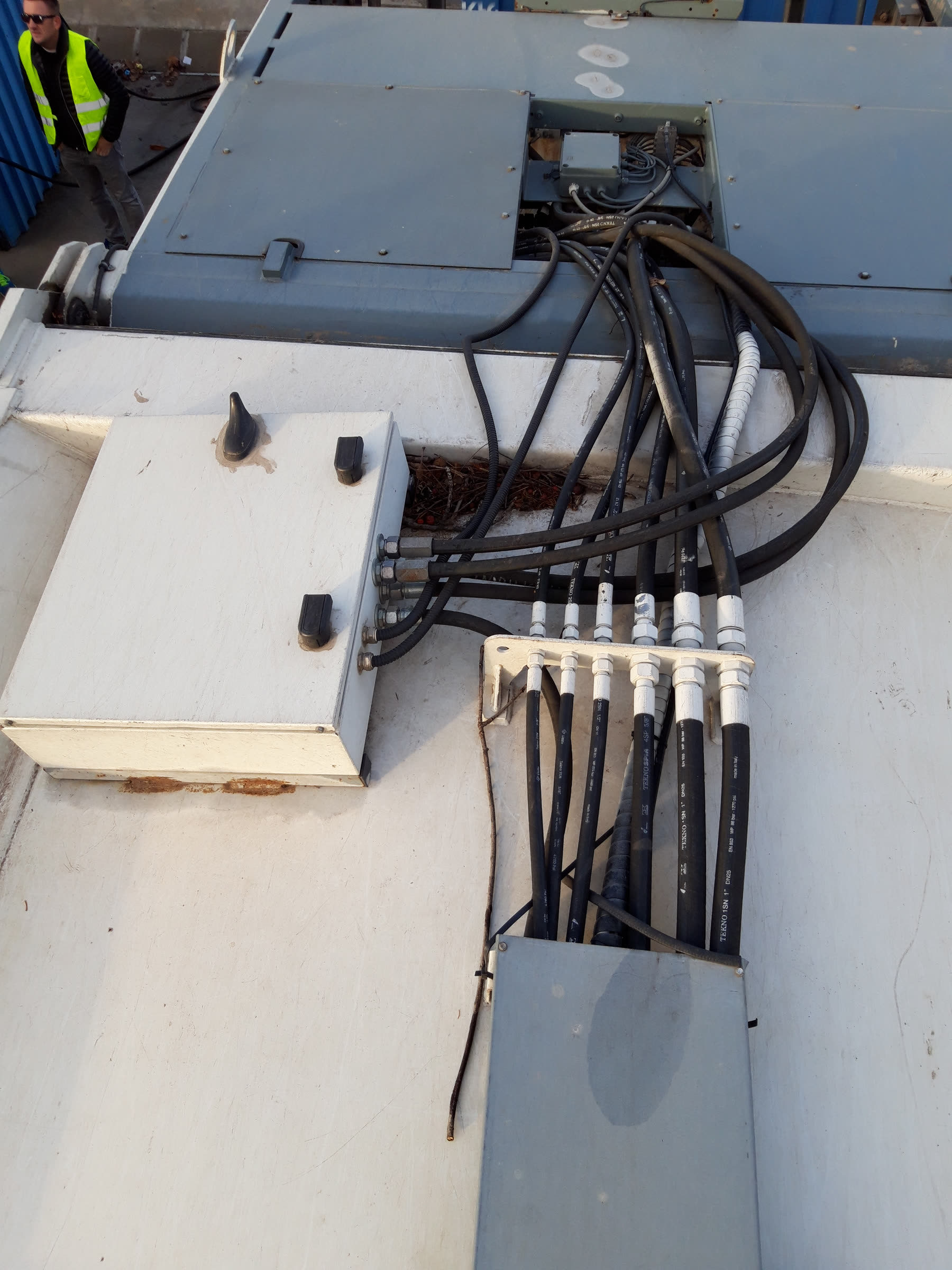 Hydraulic-hose cable conduits